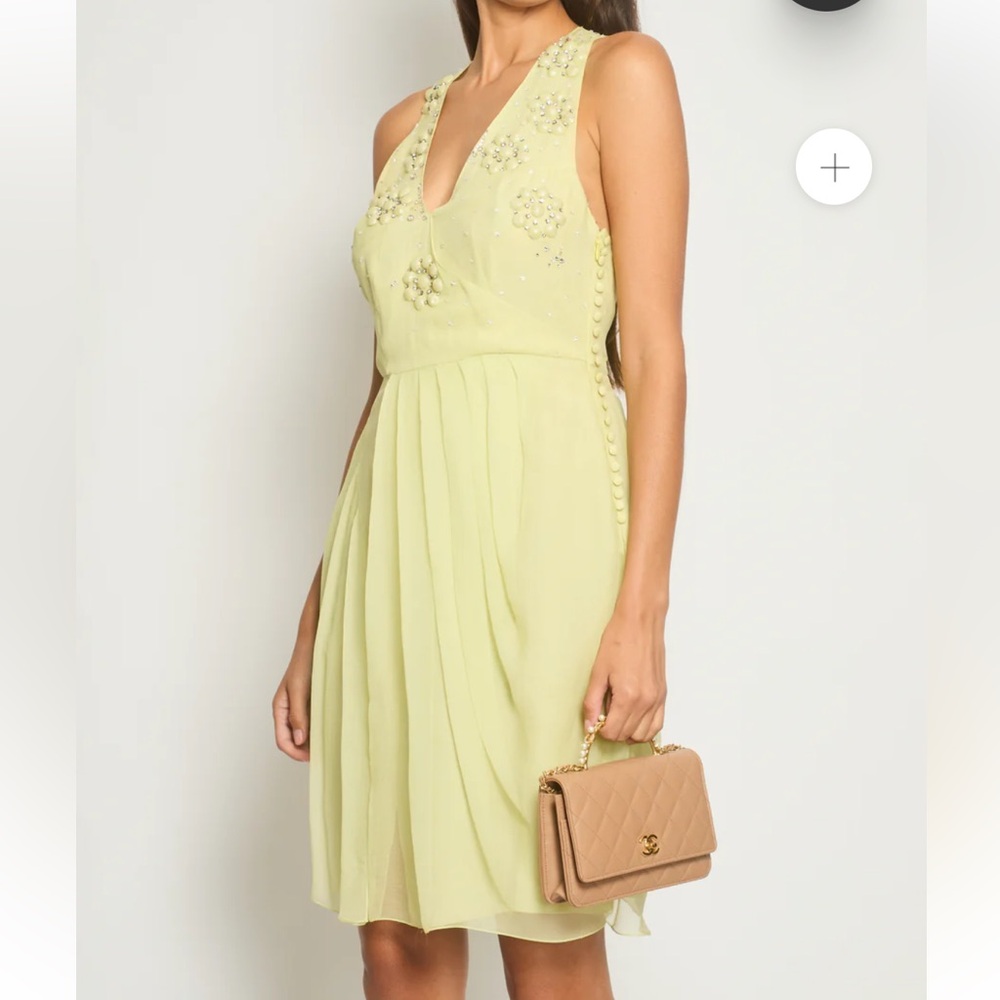 vintage CHRISTIAN DIOR 2008 GALLIANO GREEN MINI DRESS WITH FLOWERS SIZE 42 …